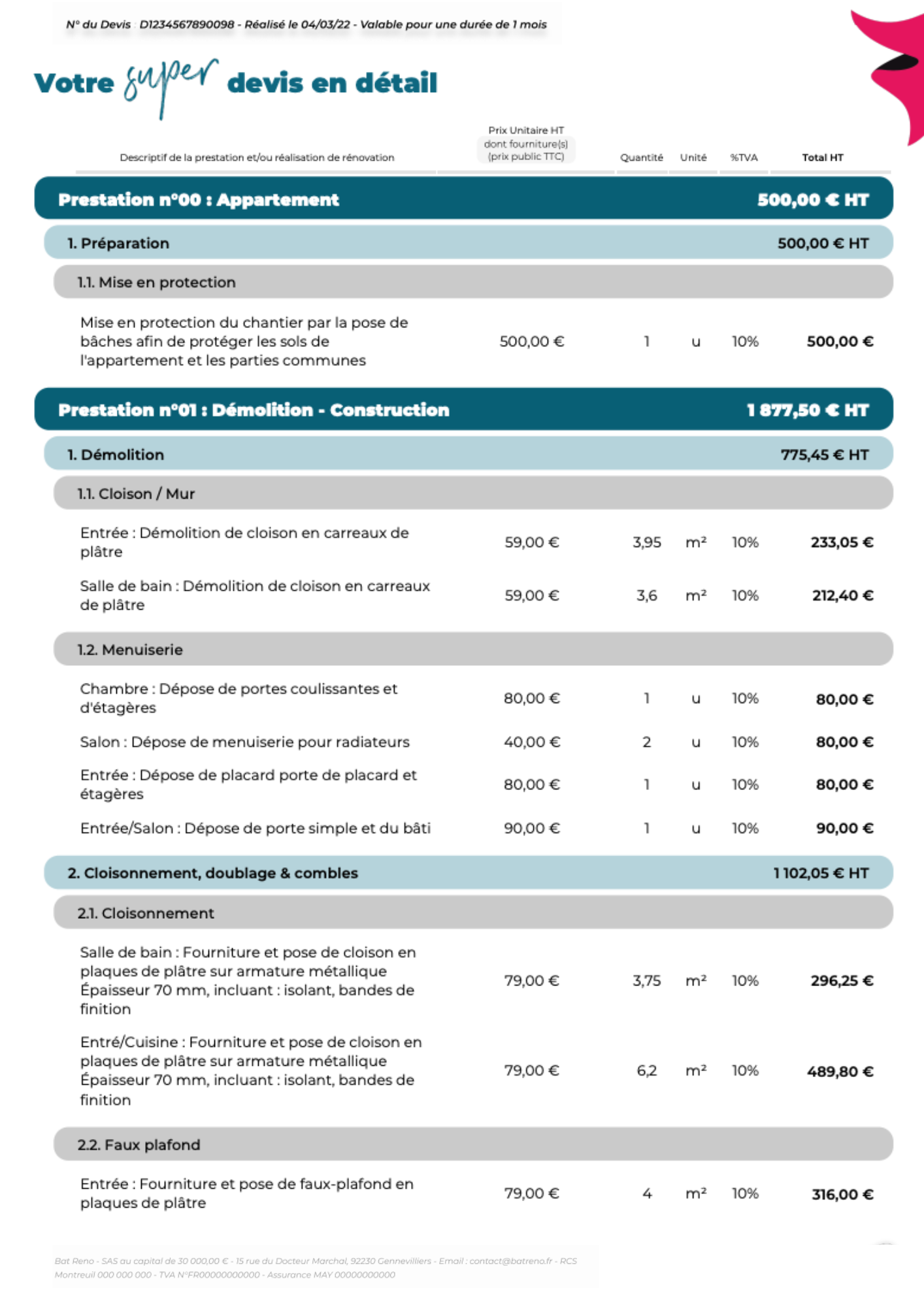 obtenez rapidement un devis personnalisé pour vos travaux de rénovation à paris. tarifs transparents, conseils d’experts et accompagnement sur mesure pour réussir votre projet !